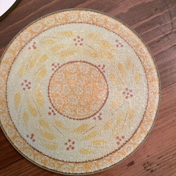 Set of 3 Temptations by Tara Old World Yellow Glass Trivet Set Temp-Tations - Picture 5 of 5